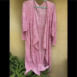 LuLaRoe SHIRLEY NWT Large Baby Pink & White Ribbed